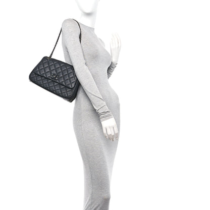 Chanel Calfskin Quilted Medium Frame in Chain Flap Black 2 of 10