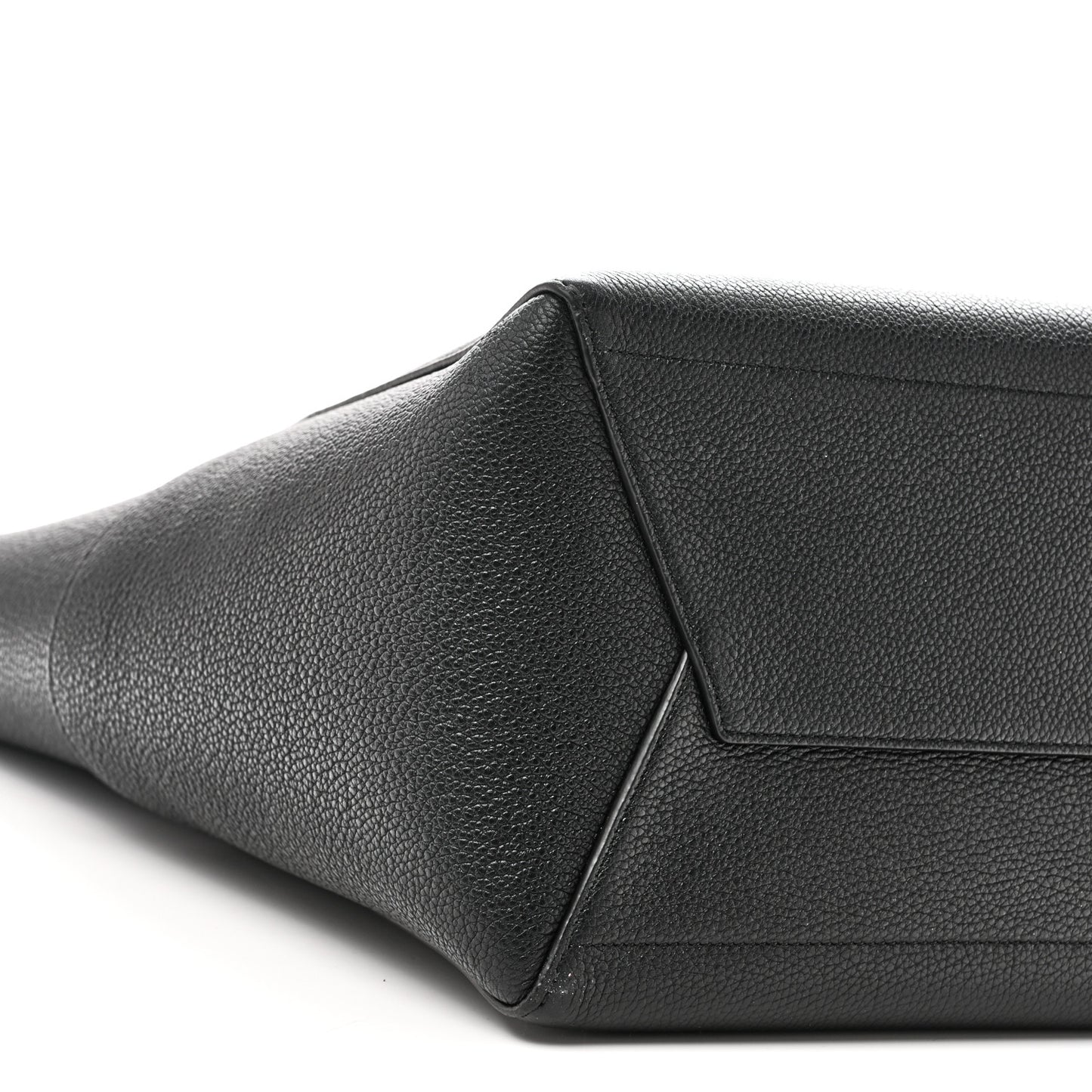 Soft Grained Calfskin Sangle Bucket Bag Black