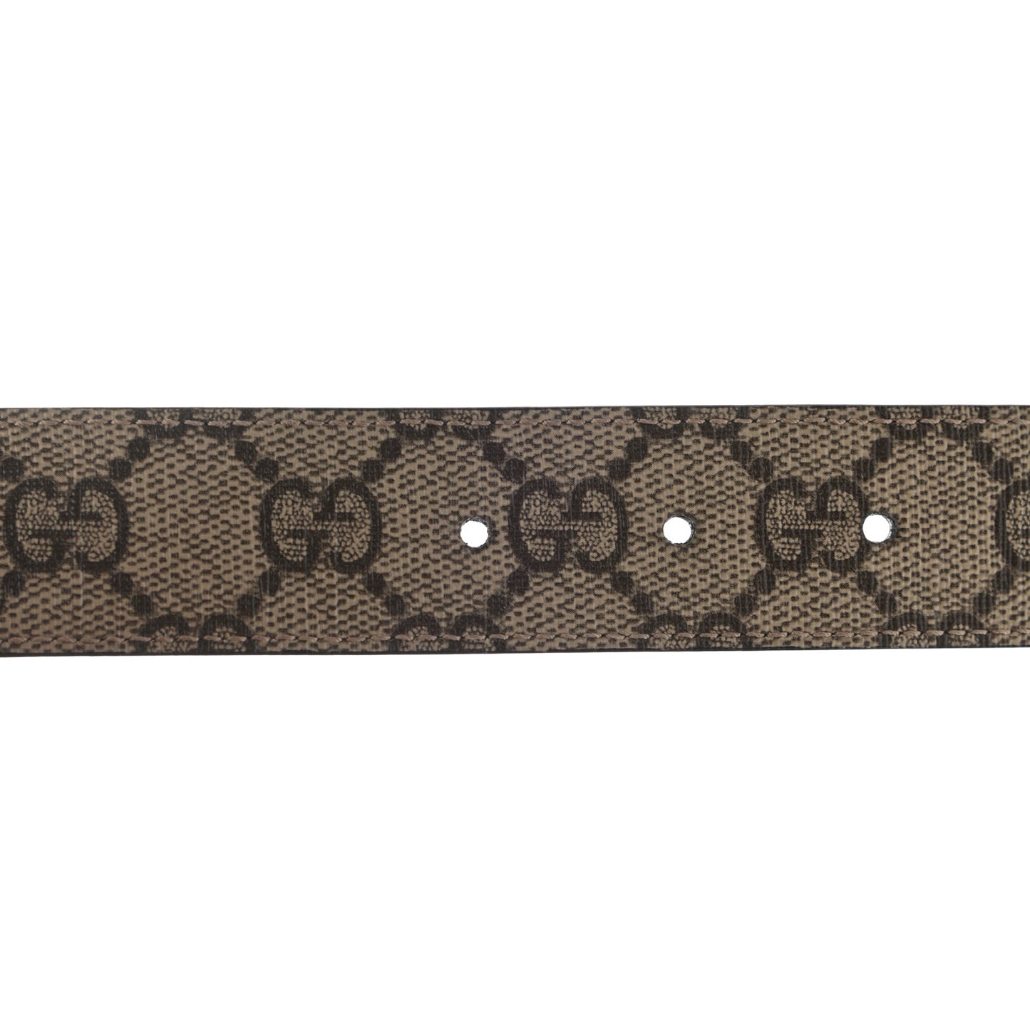 GG Supreme Monogram Plutone Calfskin Double G Reversible 30mm Belt 95 38 Beige Ebony Black