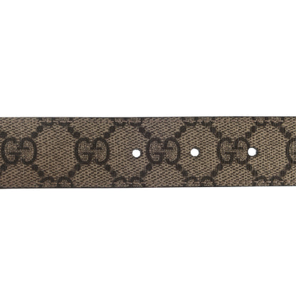 Gucci GG Supreme Monogram Plutone Calfskin Double G Reversible 30mm Belt 95 38 Beige Ebony Black 4 of 5