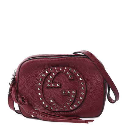Gucci Pebbled Calfskin Studded Small Soho Disco Bag Soft Burgundy 1 of 12