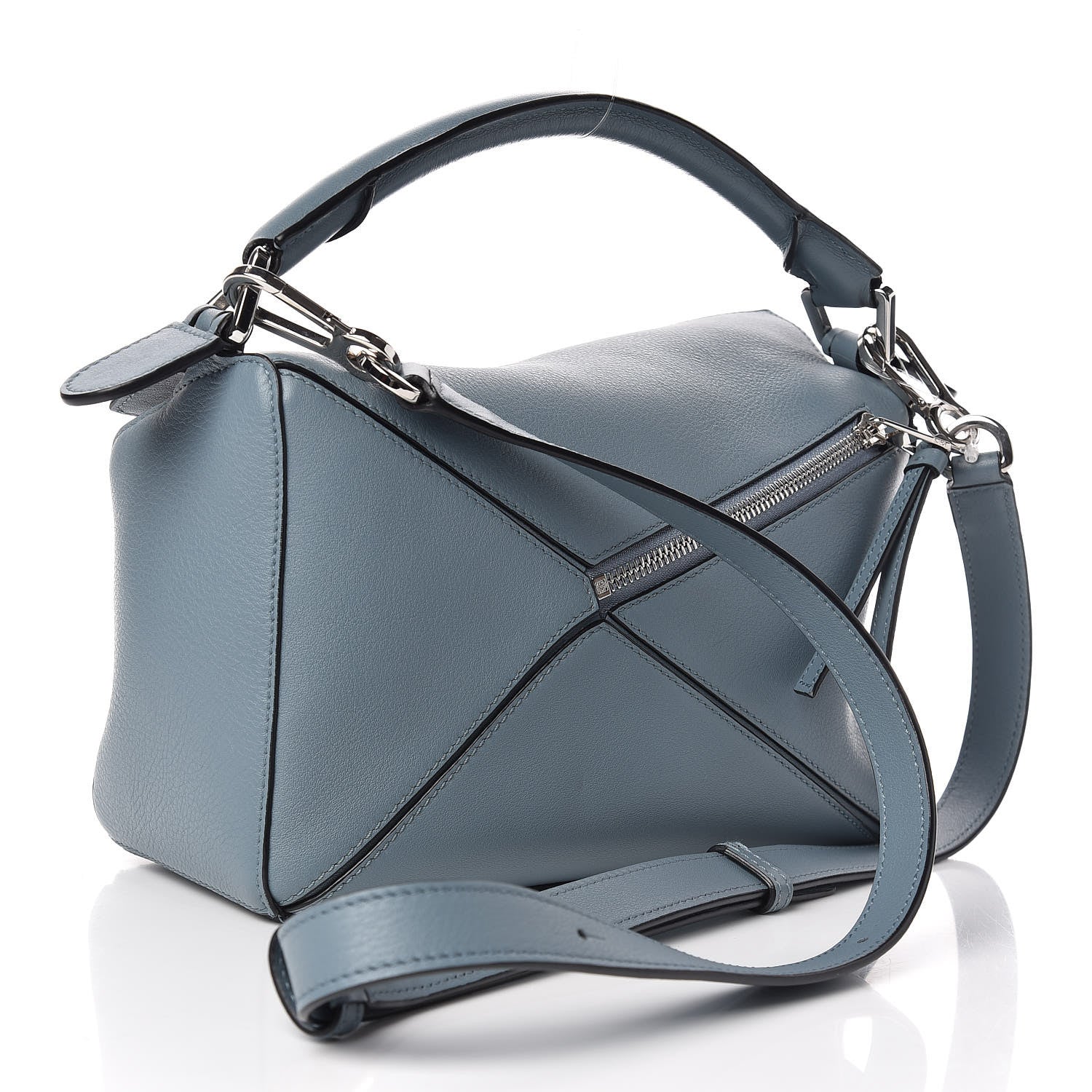 Loewe Calfskin Small Puzzle Bag Stone Blue 3 of 10