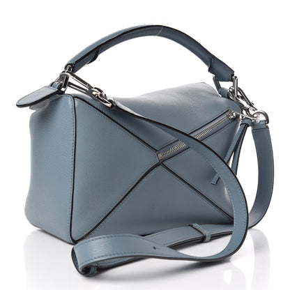 Loewe Calfskin Small Puzzle Bag Stone Blue 3 of 10