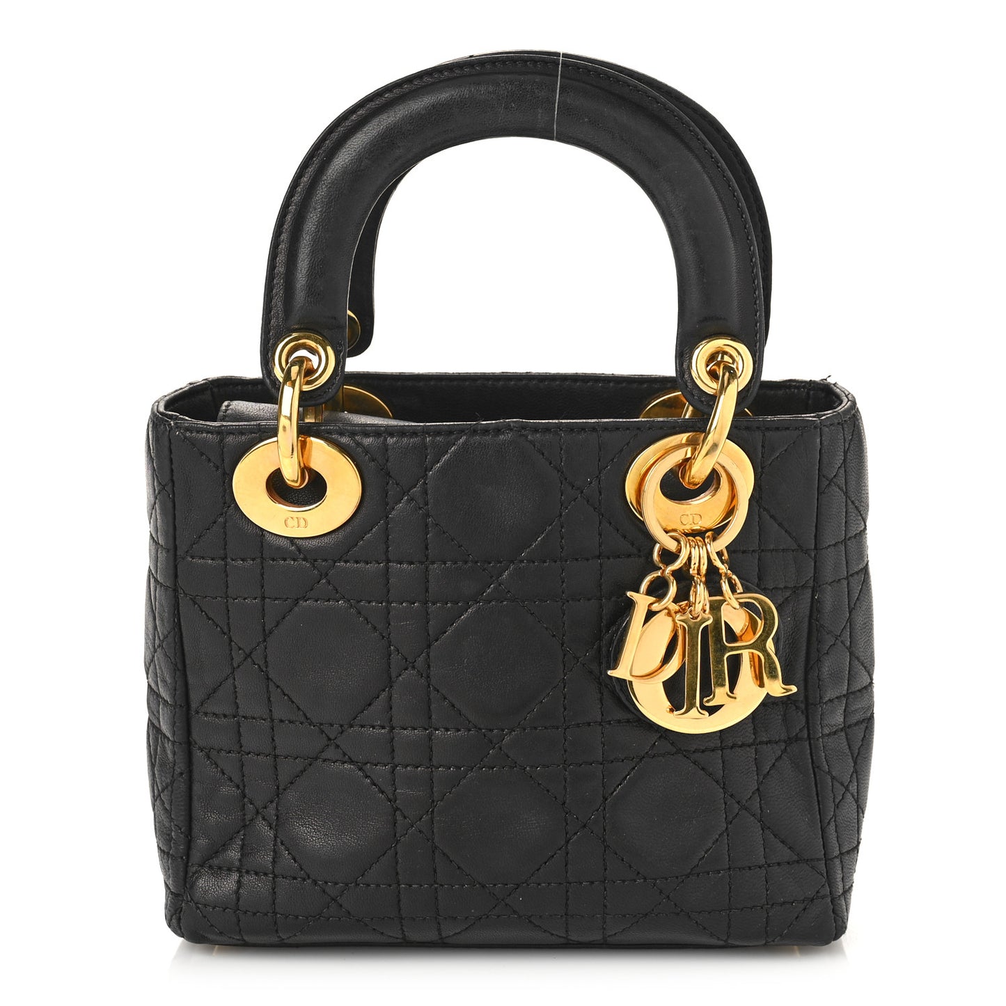 Lambskin Cannage Mini Lady Dior Black