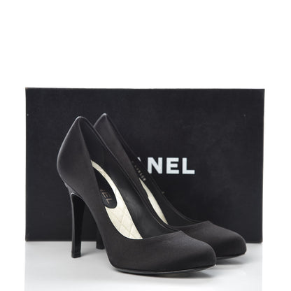 Chanel Satin CC Pumps 36.5 Black 10 of 10