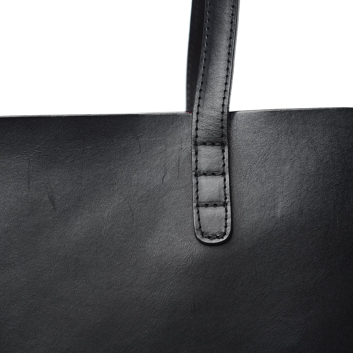Calfskin Large Shopping Tote Black Flamma