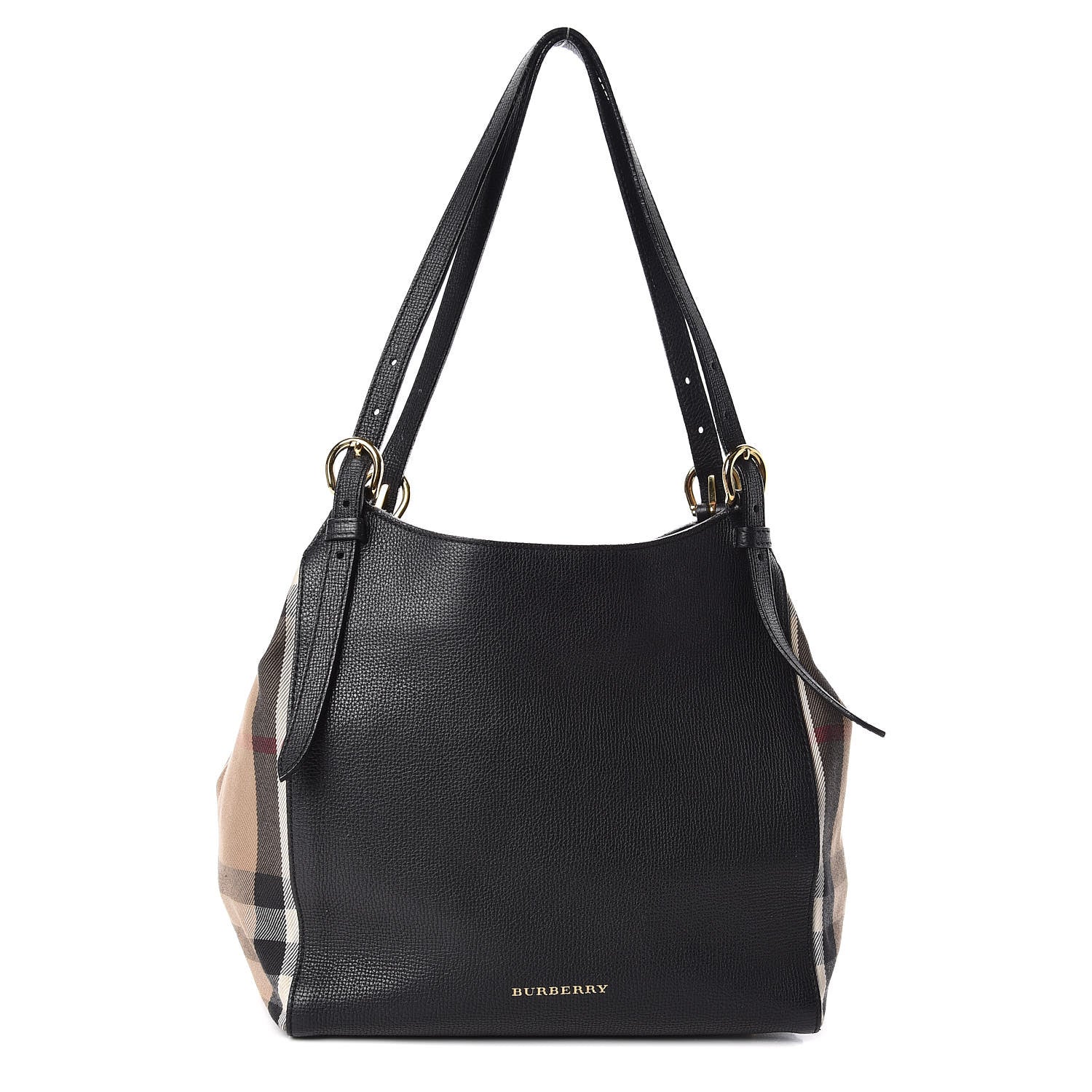 Burberry Grainy Calfskin House Check Small Canterbury Black 1 of 11