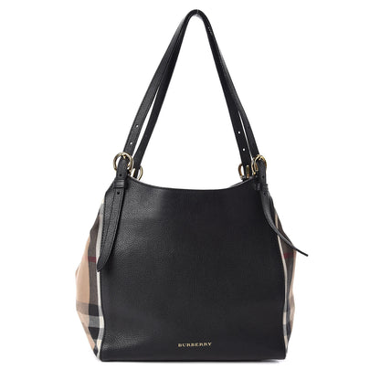 Burberry Grainy Calfskin House Check Small Canterbury Black 1 of 11
