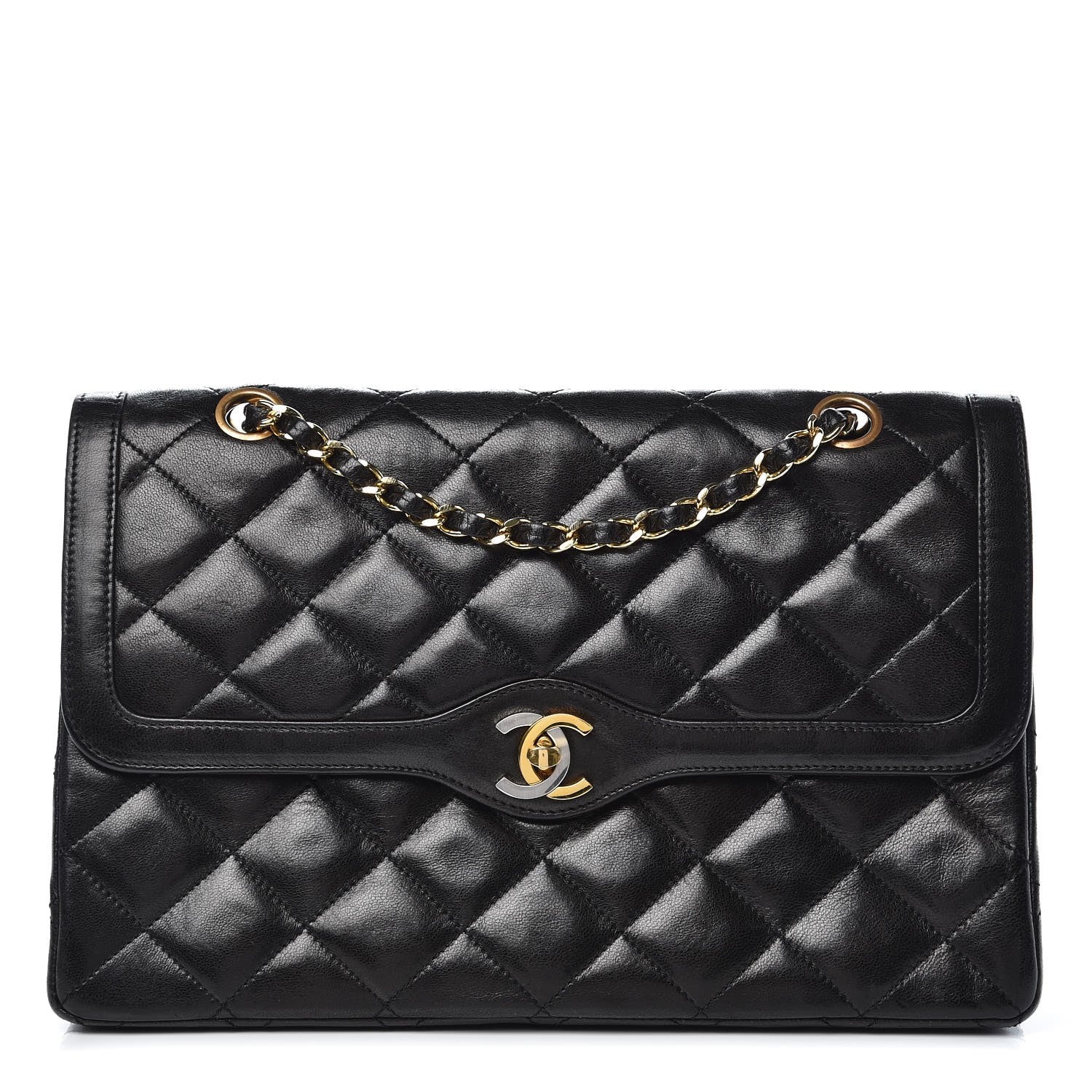 Chanel Lambskin Quilted Medium Double Flap Black 1 of 12