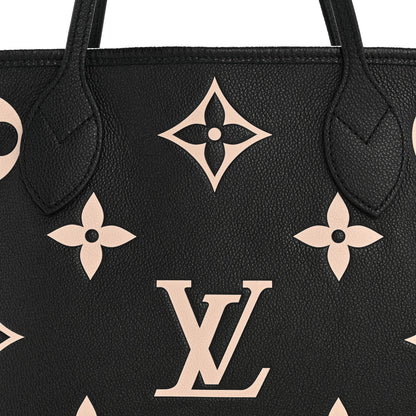 Louis Vuitton Empreinte Monogram Giant Neverfull MM Black Beige 20 of 40