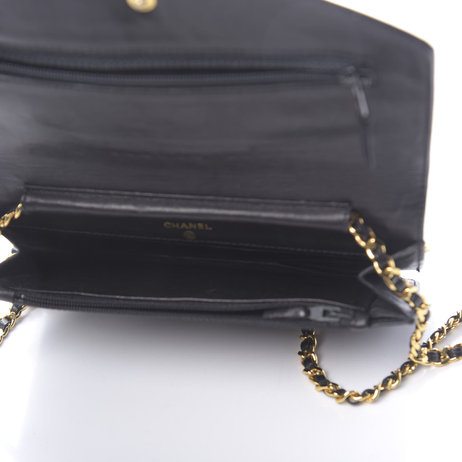 Chanel Patent Timeless CC Wallet On Chain WOC Black 5 of 14