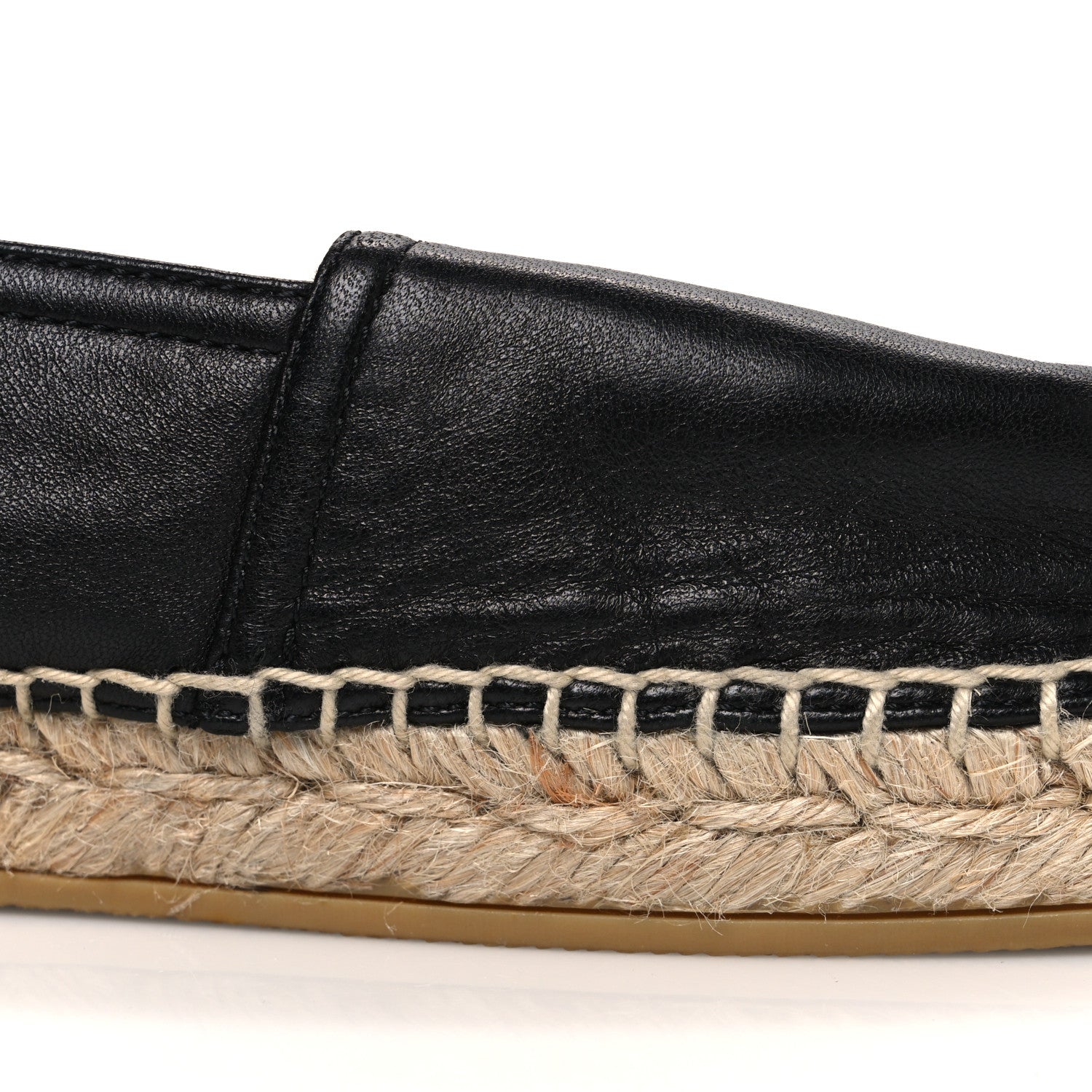 Saint Laurent Lambskin Monogram Espadrilles 39 Black 10 of 11