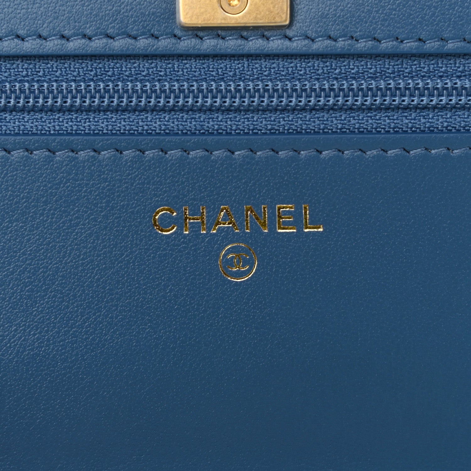 Chanel Denim Quilted CC Pearl Crush Wallet On Chain WOC Blue 6 of 12