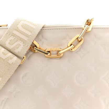 Louis Vuitton Lambskin Embossed Monogram Coussin PM Beige Cream 8 of 12