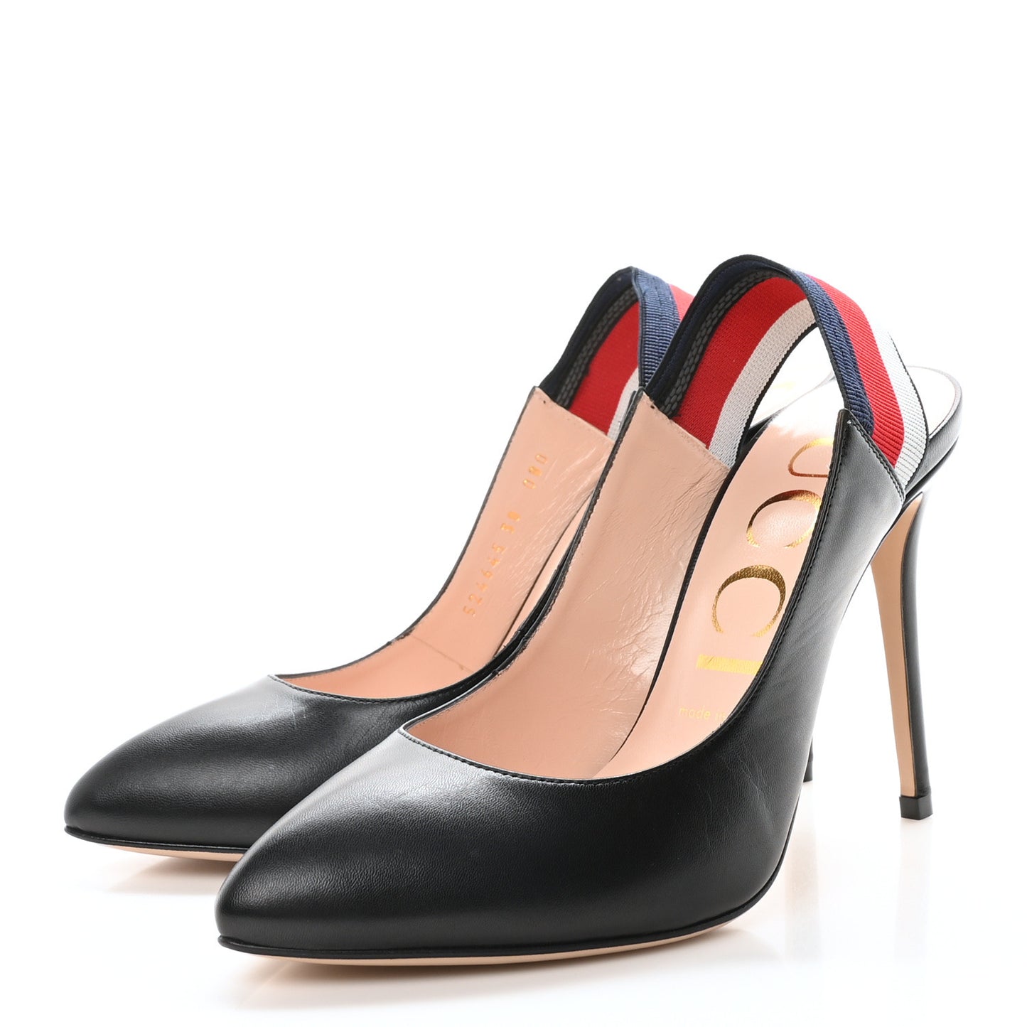 Malaga Kid Web Sylvie High Heel Slingback Pumps 38 Black
