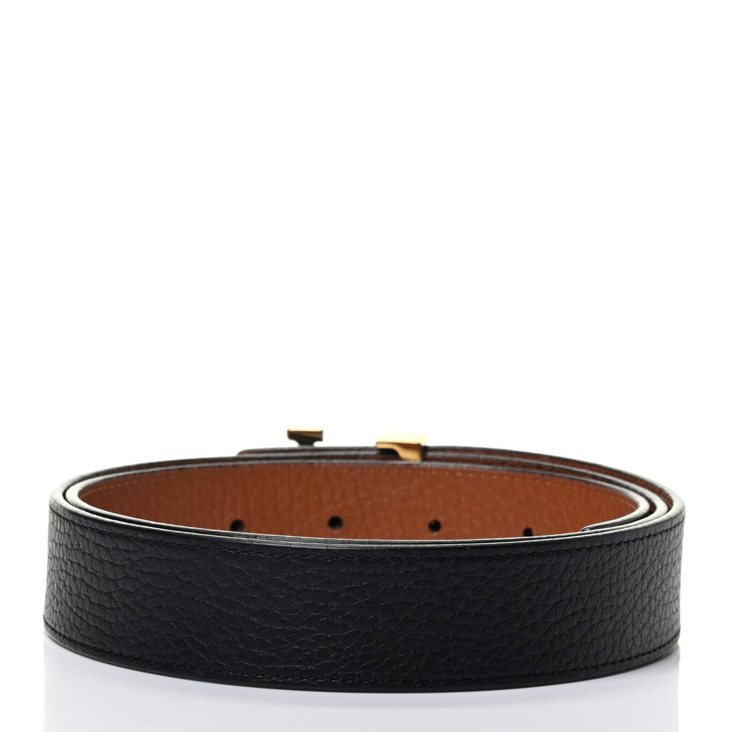 Taurillon Calfskin 30mm LV Initiales Reversible Belt 85 34 Black