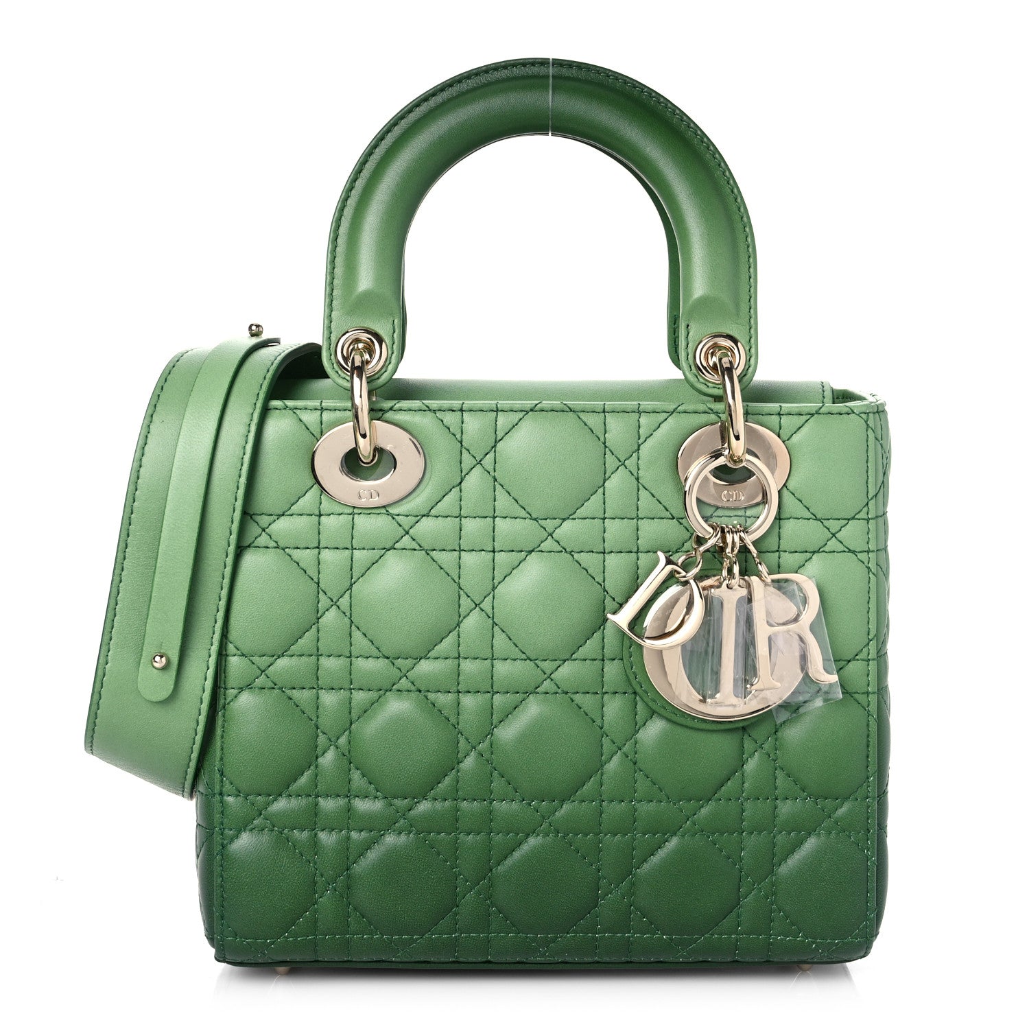 Christian Dior Lambskin Cannage Gradient Small Lady Dior Indigo Green 1 of 8