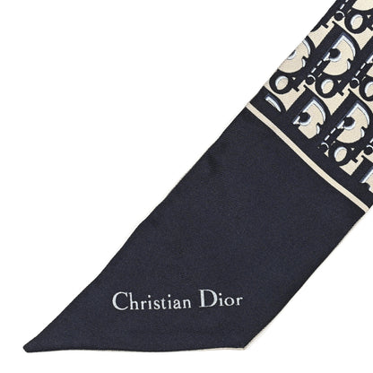 Christian Dior Silk Oblique Mitzah Scarf Blue 2 of 4