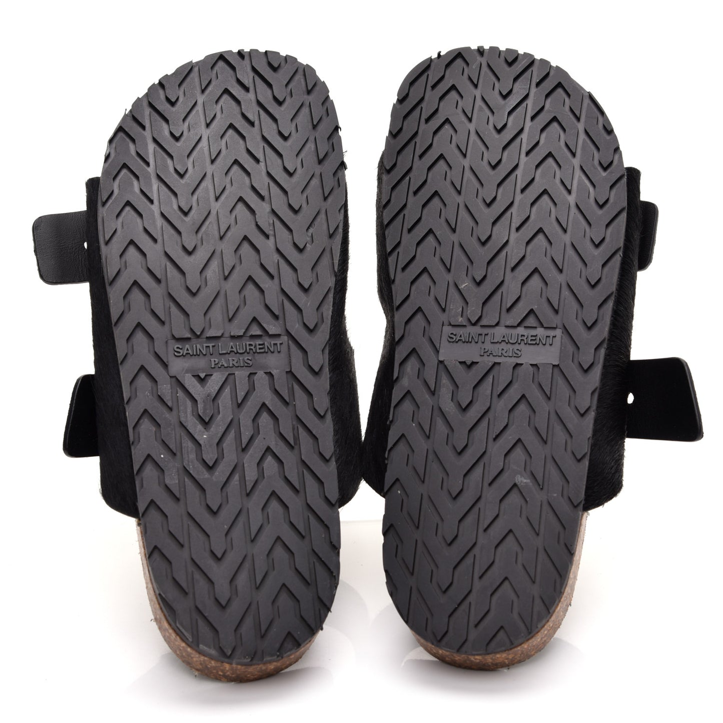 Calf Hair Jimmy Cross Slides 40 Black