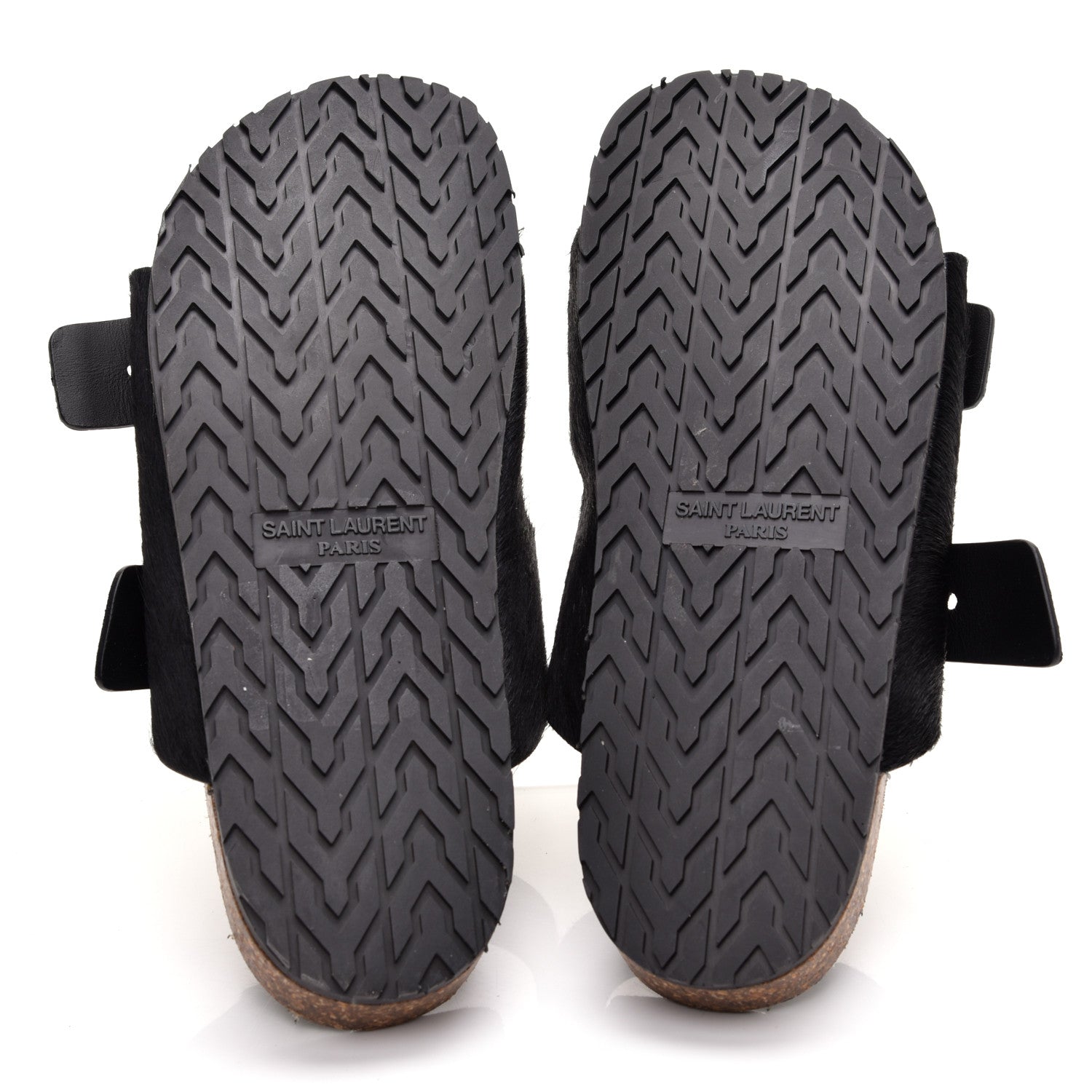 Saint Laurent Calf Hair Jimmy Cross Slides 40 Black 5 of 8