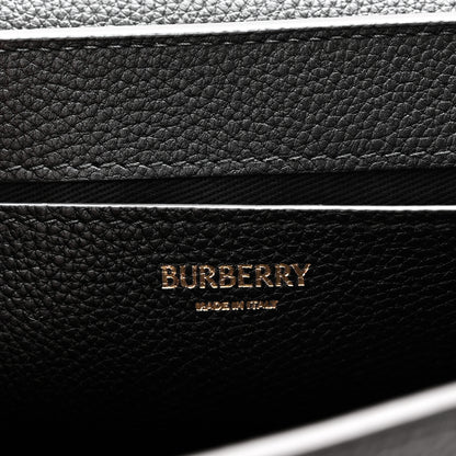 Burberry Grainy Calfskin Vintage Check Medium Note Crossbody Bag Black Post Red 6 of 10