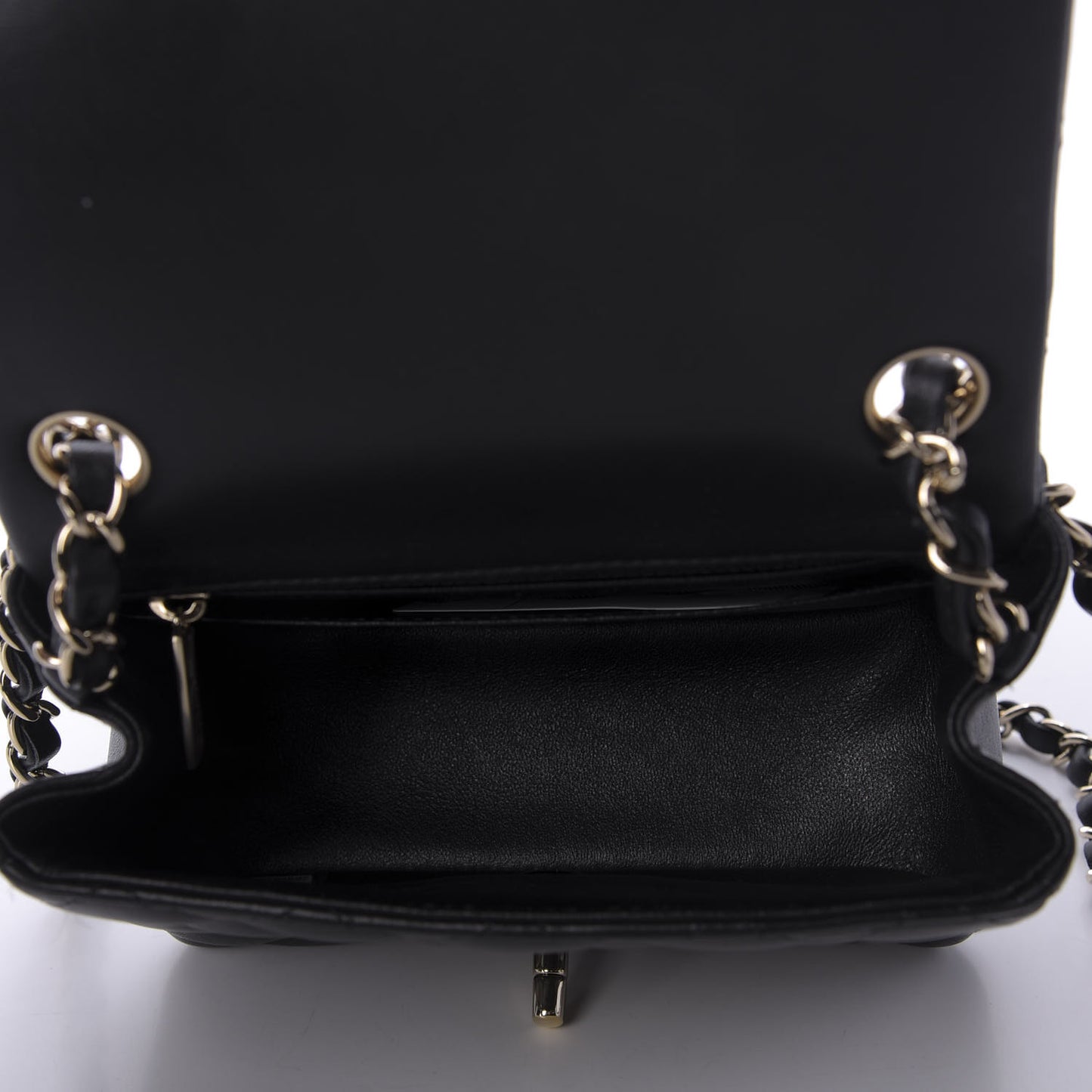Lambskin Quilted Mini Square Flap Black