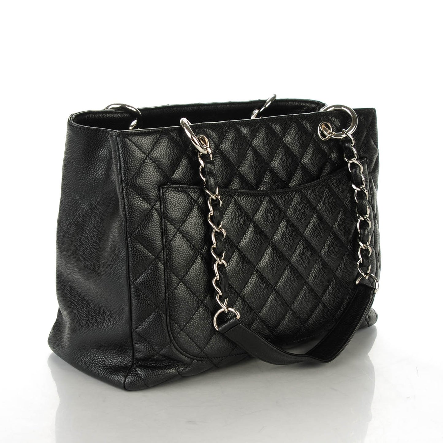 Caviar Quilted Grand Shopping Tote GST Black