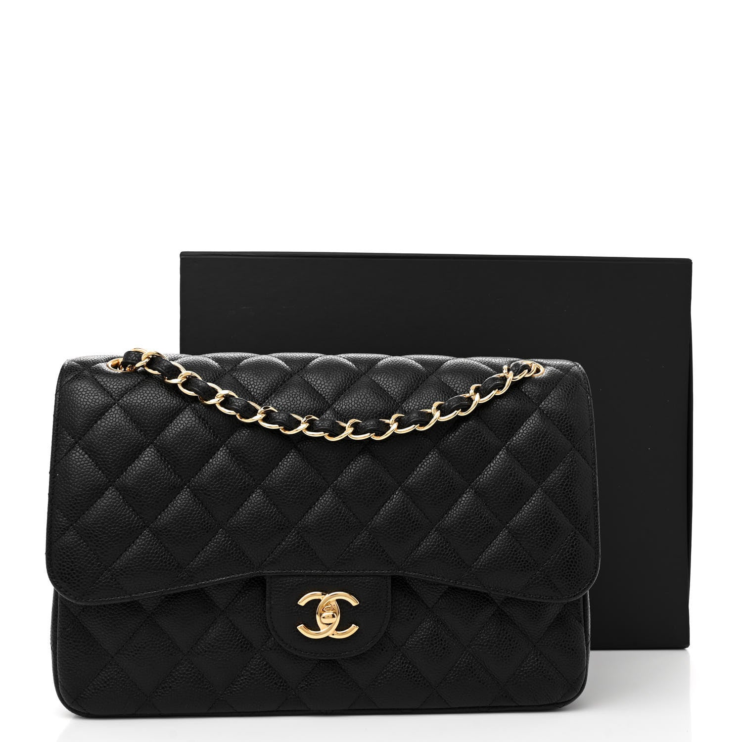 Chanel Caviar Quilted Jumbo Double Flap Black 11 of 11