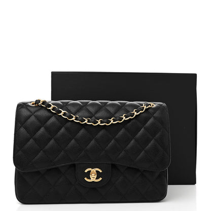 Chanel Caviar Quilted Jumbo Double Flap Black 11 of 11