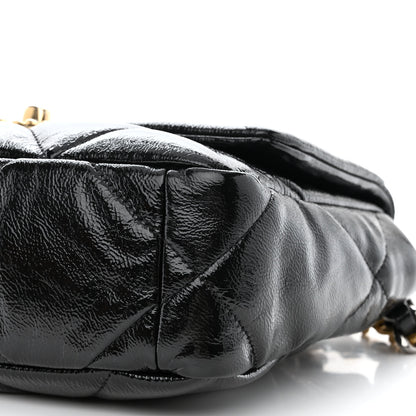 Chanel Shiny Crumpled Calfskin Quilted Medium Chanel 19 Flap Black 10 of 10