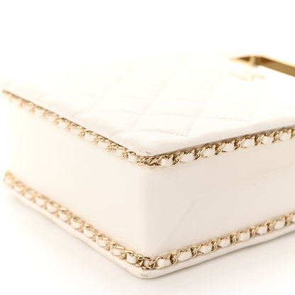 Chanel Caviar Quilted Evening Box Bag White 10 of 11