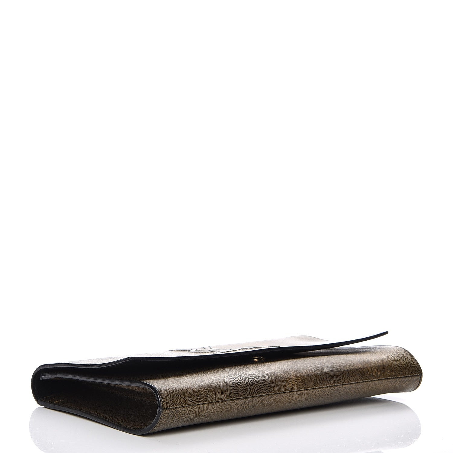 Saint Laurent Metallic Pony Hair Calfskin Embossed Large Belle De Jour Clutch Bronze 4 of 11