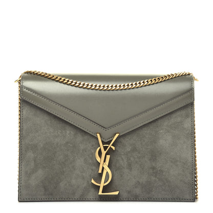 Saint Laurent Smooth Calfskin Suede Monogram Cassandra Clasp Bag Olive Green 1 of 14