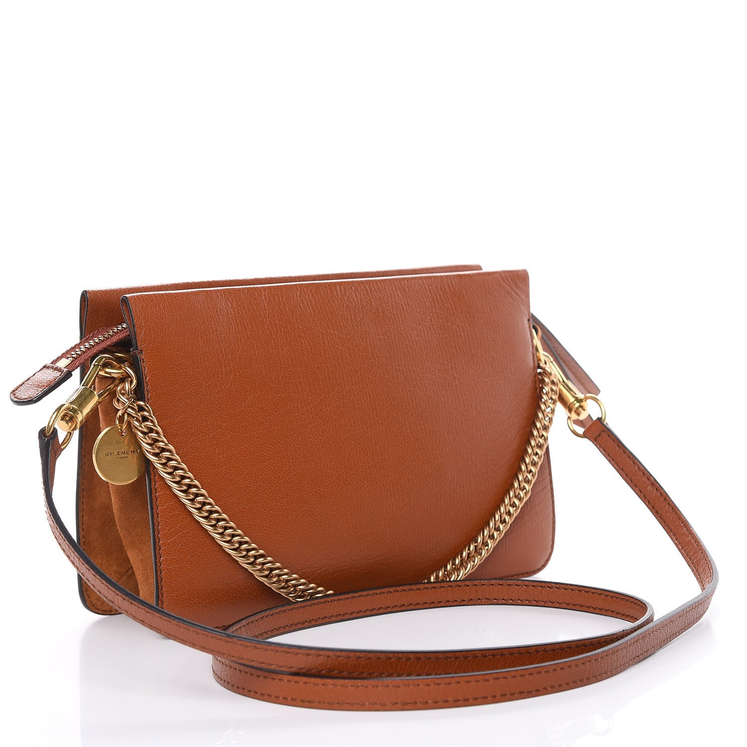 Givenchy Goatskin Suede Cross 3 Crossbody Bag Chestnut 3 of 12