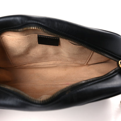 Gucci Calfskin Matelasse Small GG Marmont Chain Shoulder Bag Black 5 of 10