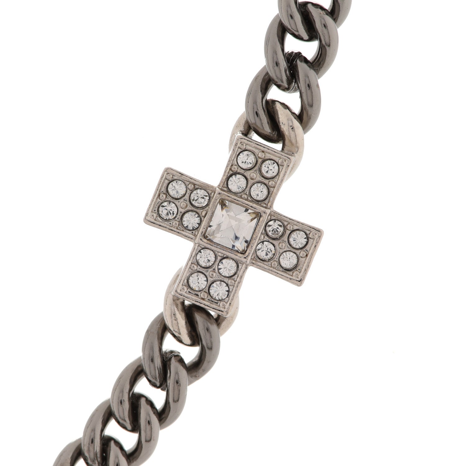Chanel Ruthenium Crystal Chain CC Lucky Charms Choker Silver 4 of 7