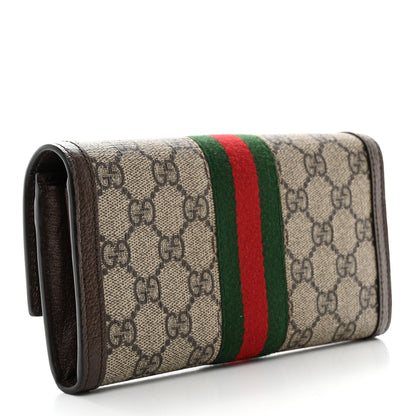 Gucci GG Supreme Monogram Web Ophidia Continental Wallet Brown 3 of 8
