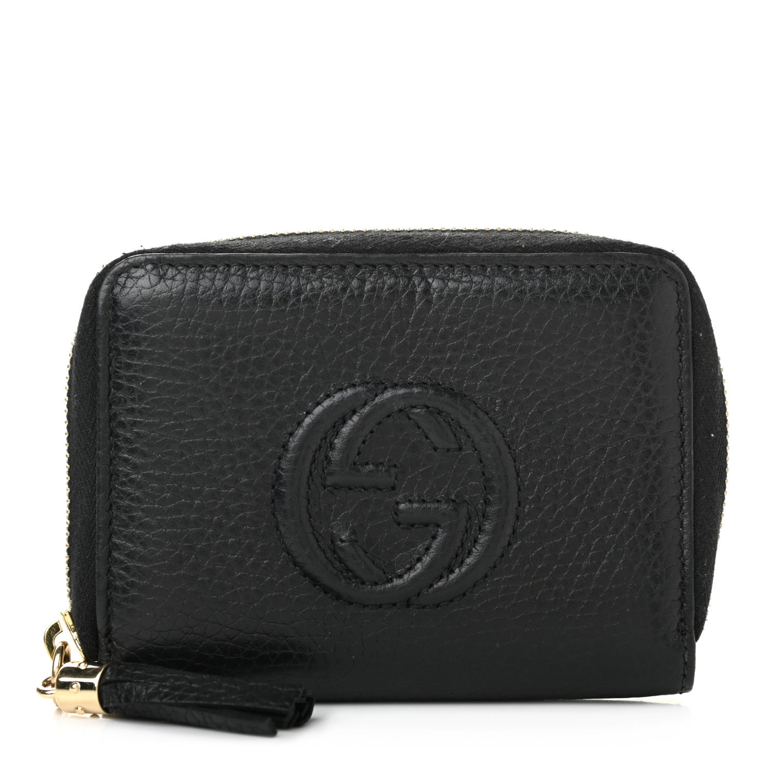 Gucci Pebbled Calfskin Small Soho Zip Around Wallet Black 1 of 13