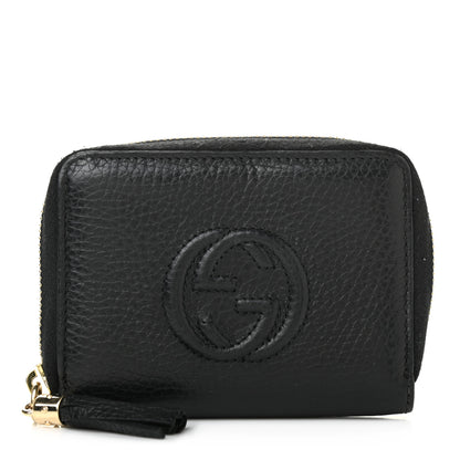 Gucci Pebbled Calfskin Small Soho Zip Around Wallet Black 1 of 13
