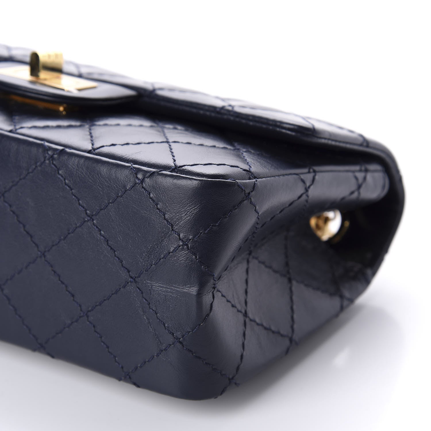 Chanel Aged Calfskin Quilted 2.55 Reissue Mini Flap Navy 7 of 11