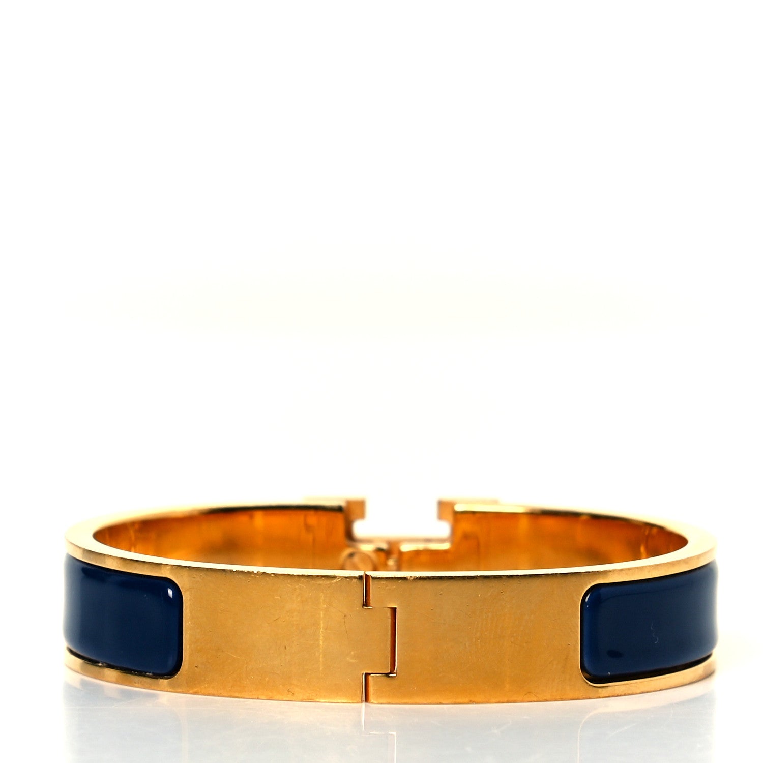 Hermes Enamel Narrow Clic Clac H Bracelet GM Bleu Biarritz 5 of 8