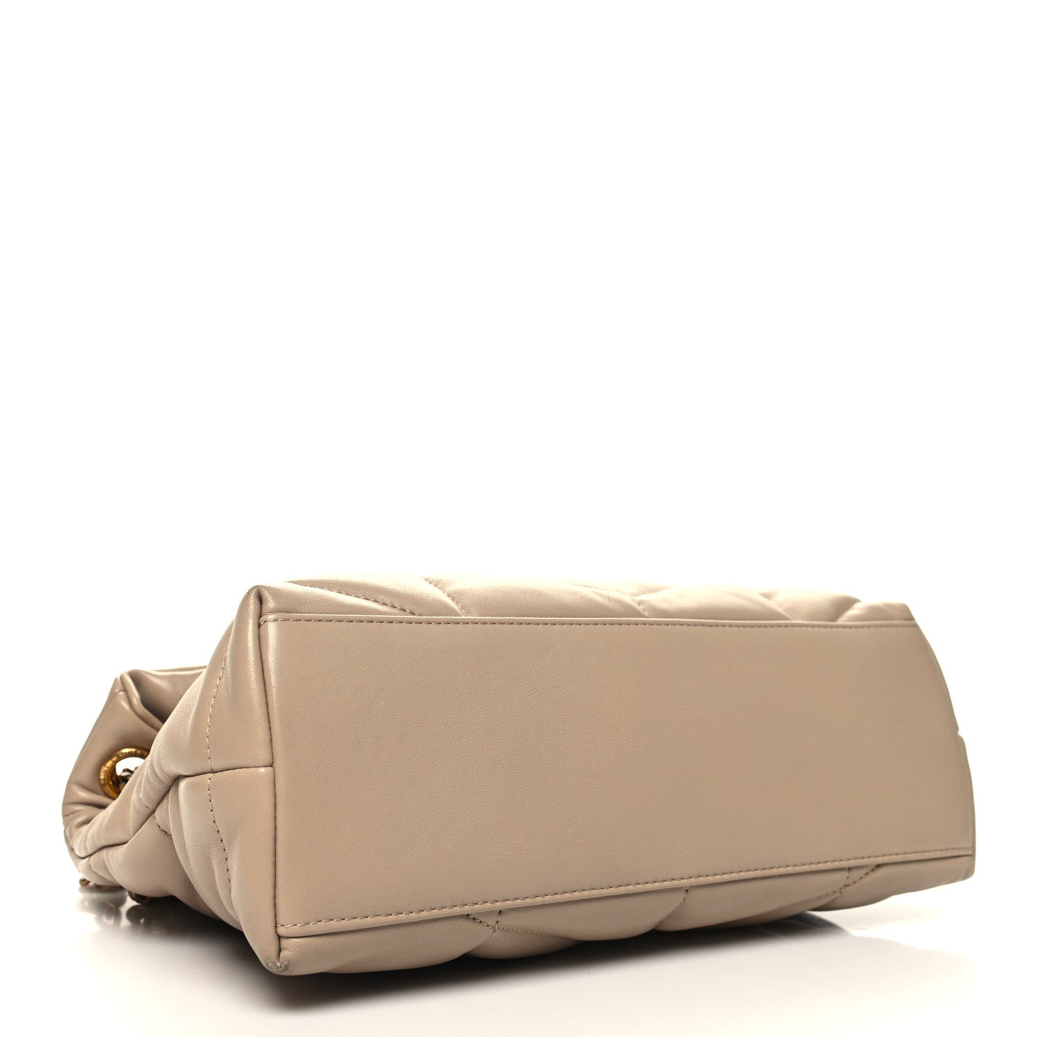 Saint Laurent Lambskin Quilted Small Loulou Puffer Monogram Chain Satchel Dark Beige 4 of 12