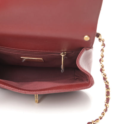 Chanel Lambskin Quilted Chain Infinity Top Handle Flap Burgundy 5 of 12