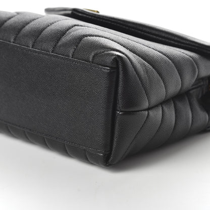 Saint Laurent Grain de Poudre Calfskin Y Quilted Monogram Small Loulou Chain Satchel Black 13 of 17