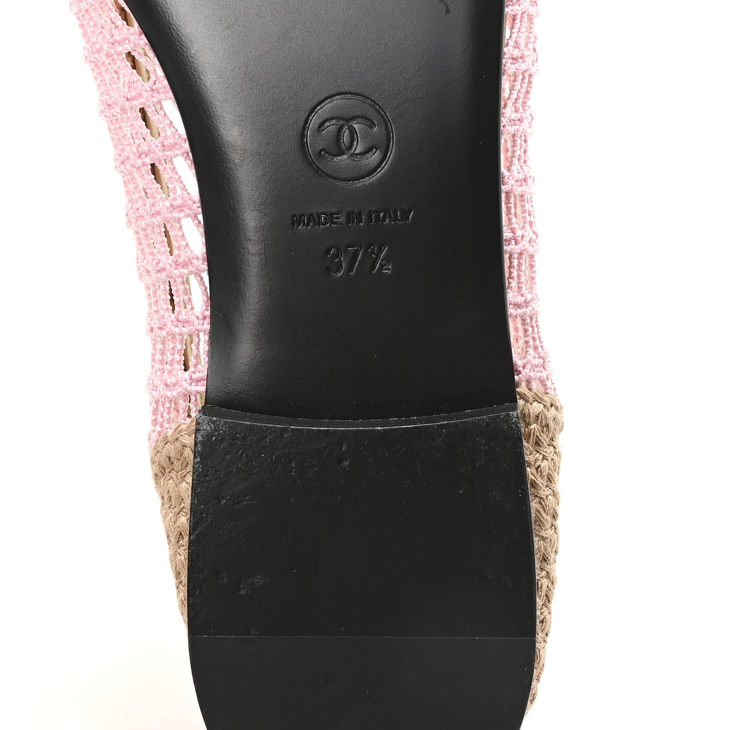 Raffia Cap Toe Ballerina Flats 37.5 Pink Beige