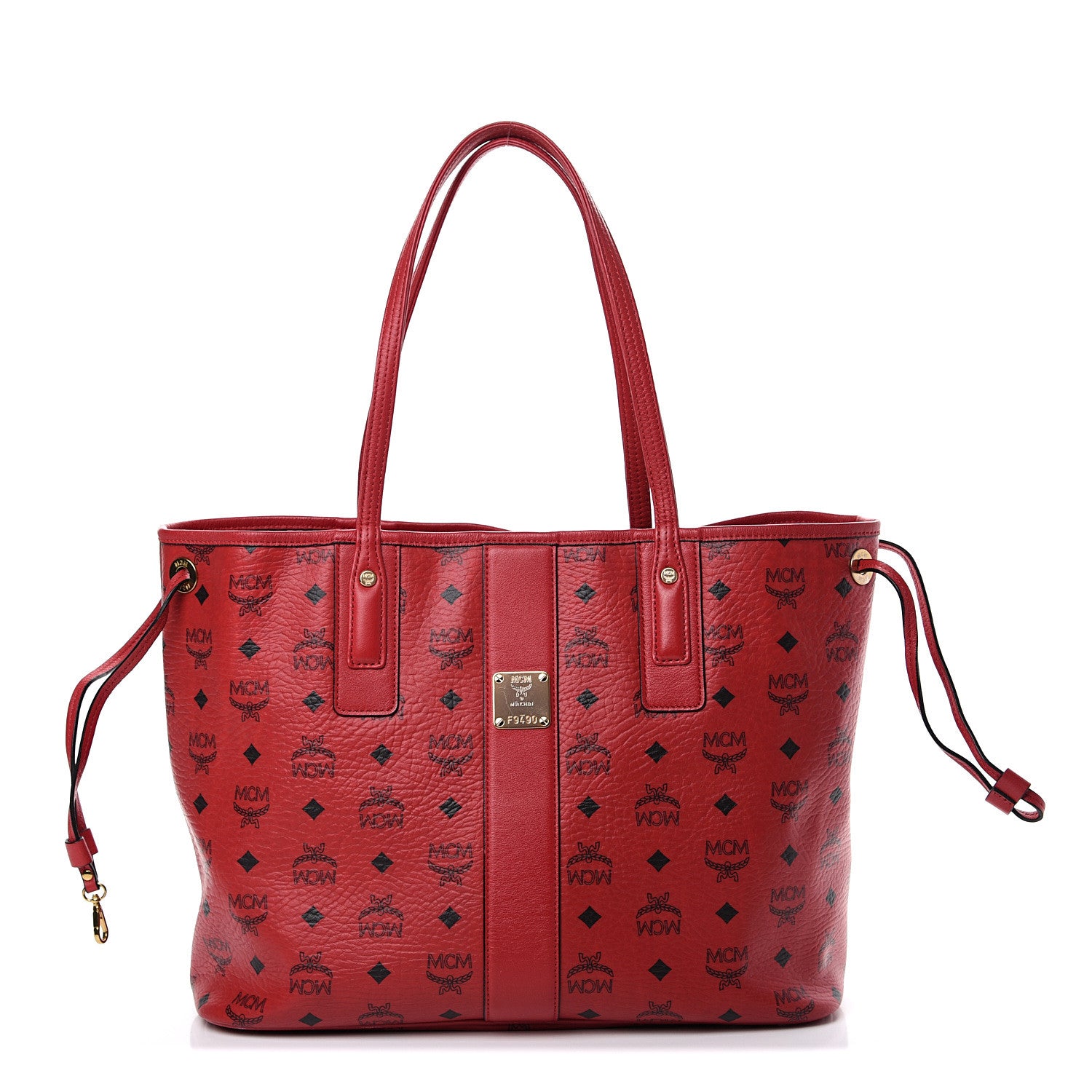 MCM Visetos Medium Liz Reversible Shopper Tote Ruby Red 2 of 19