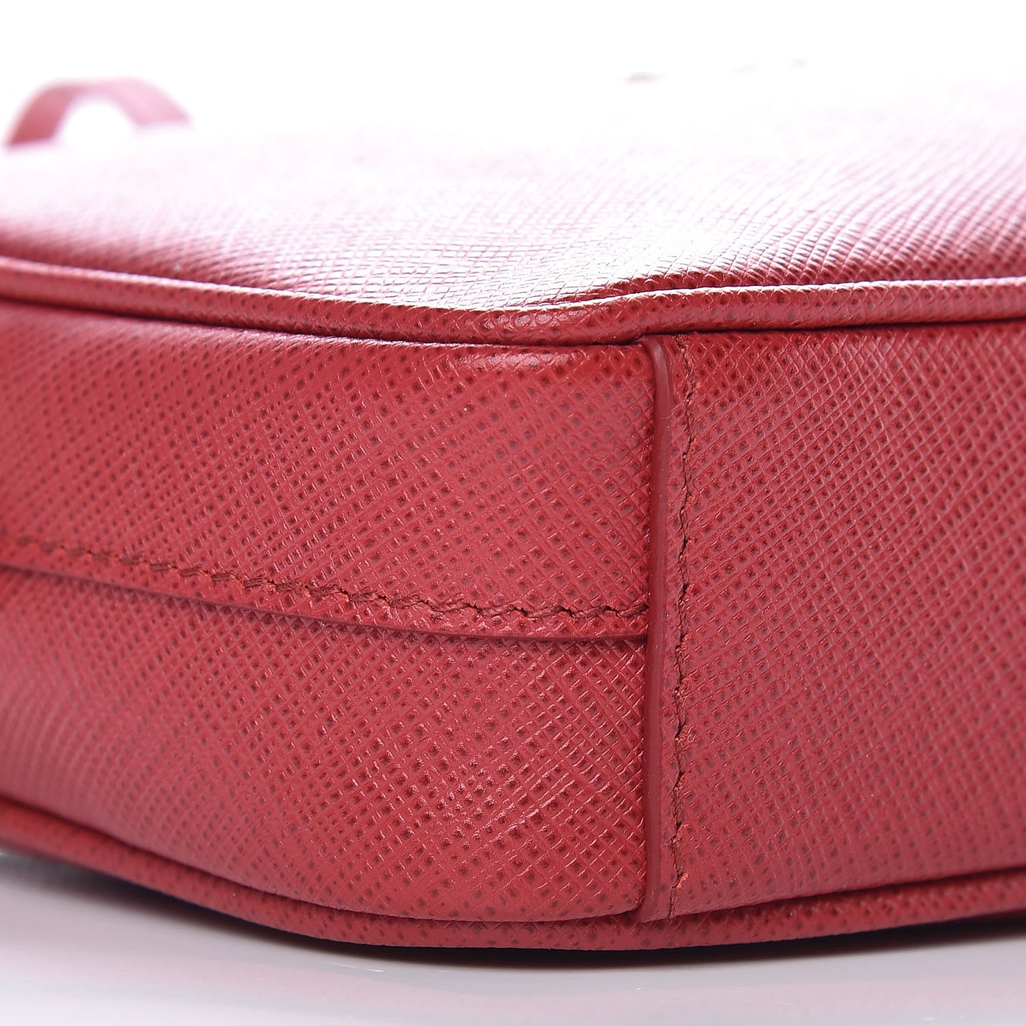 Saffiano Mini Camera Crossbody Bag Rosso