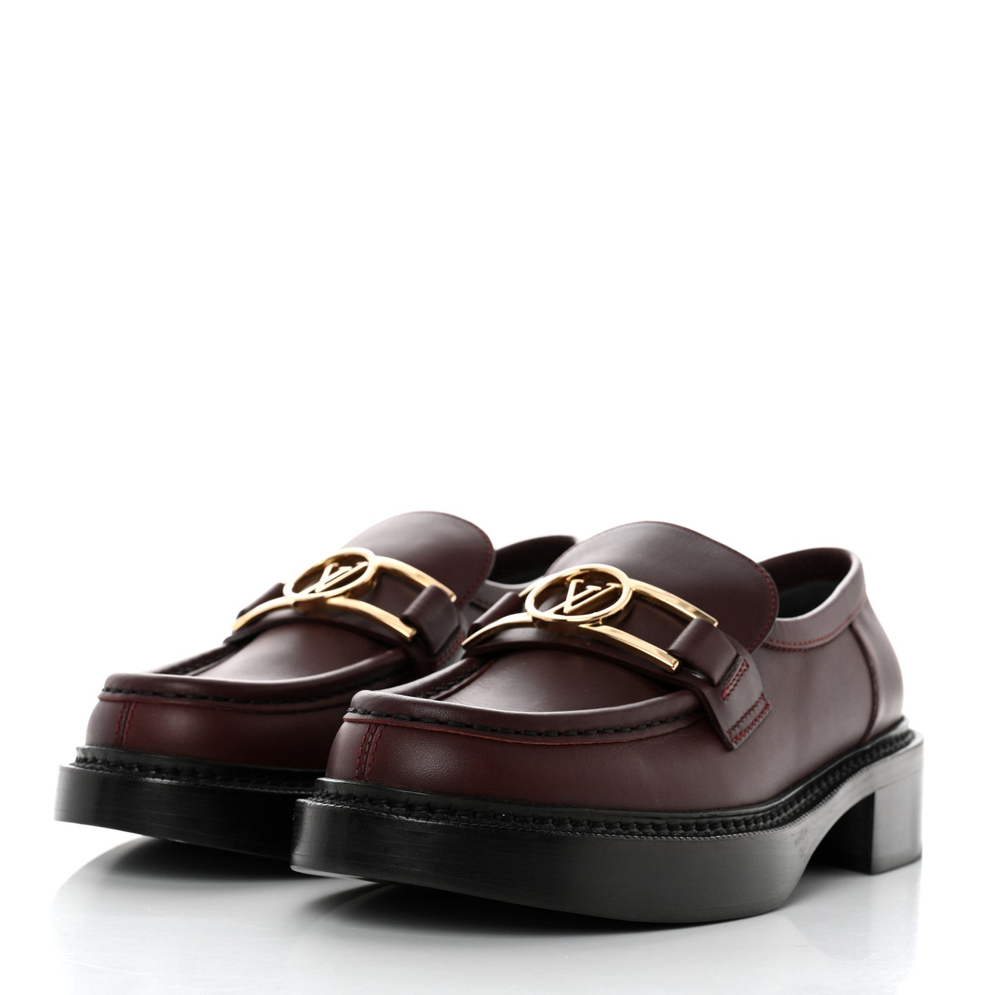 Calfskin Academy Loafers 39 Burgundy