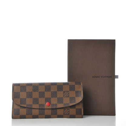 Louis Vuitton Damier Ebene Emilie Wallet Red 8 of 8