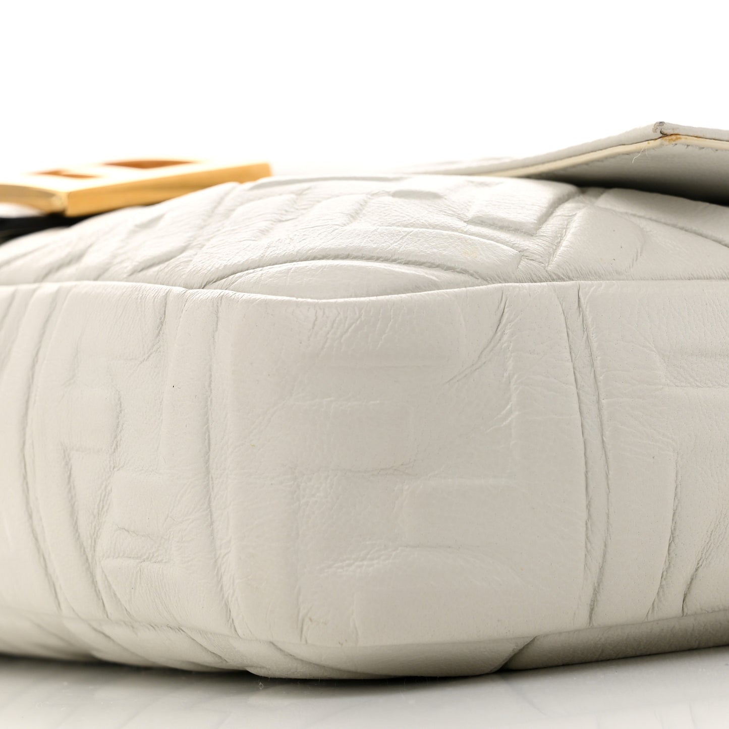 Nappa FF 1974 Embossed Large Baguette White